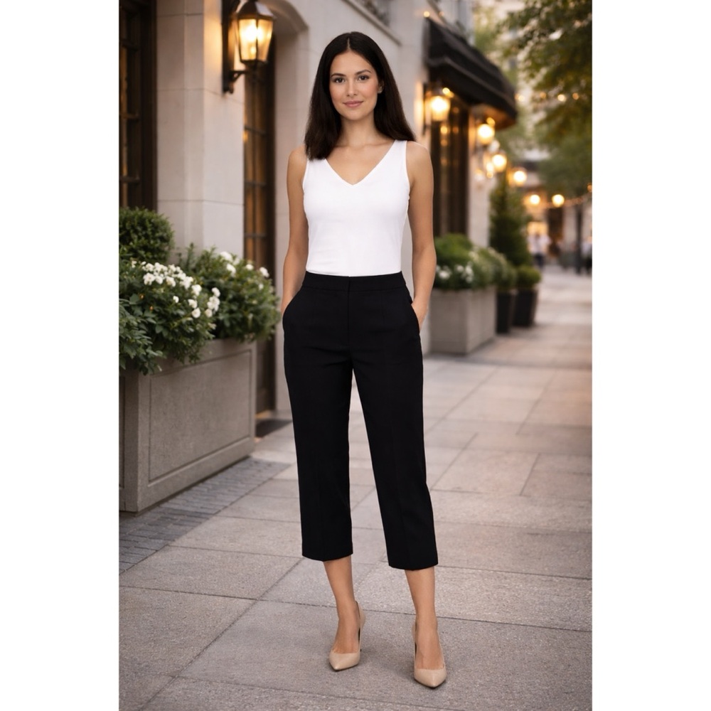 MaxMara Max Mara Weekend Chinese Market Cropped Pants High Rise Black Sz 2